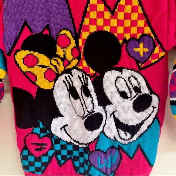 Vintage 90s Mickey and Minnie Sweater - Picture 2 of 5